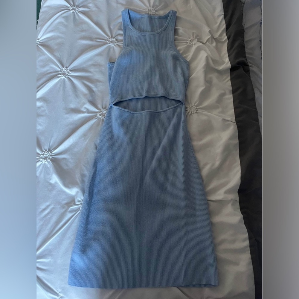 Wilfred Blue Halter Sheath Dress for Weddings